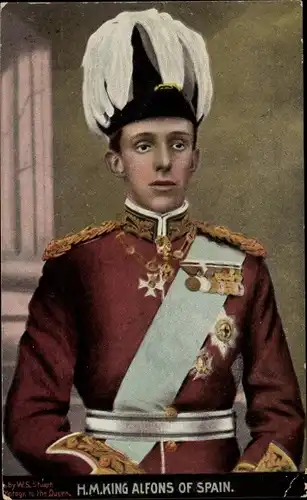 Ak König Alfons XIII. von Spanien, Portrait in Uniform