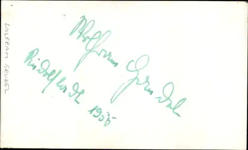 Foto Schauspieler Wolfram Grudel, Profilansicht, Autogramm