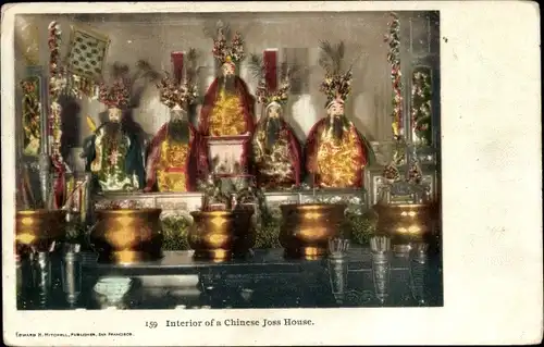 Ak USA, Chinesischer Tempel, Altar