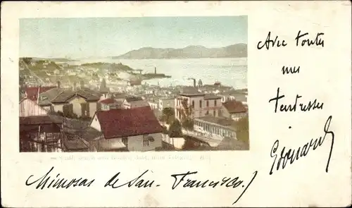 Ak San Francisco Kalifornien USA, Golden Gate, Panorama von Telegraph Hill gesehen