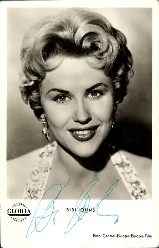 Ak Schauspielerin Bibi Johns, Portrait, Autogramm