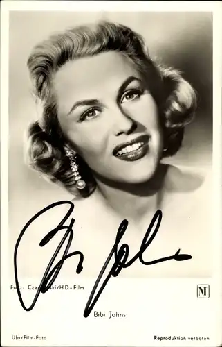 Ak Schauspielerin und Sängerin Bibi Johns, Portrait, Autogramm