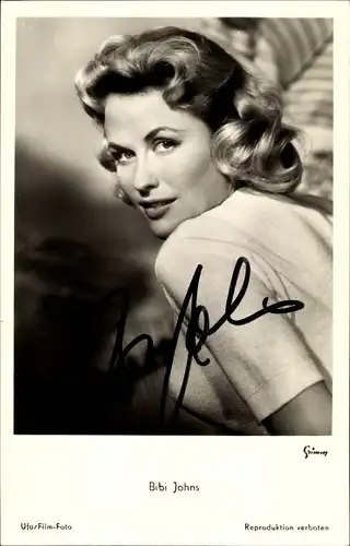 Ak Schauspielerin Bibi Johns, Portrait, Autogramm