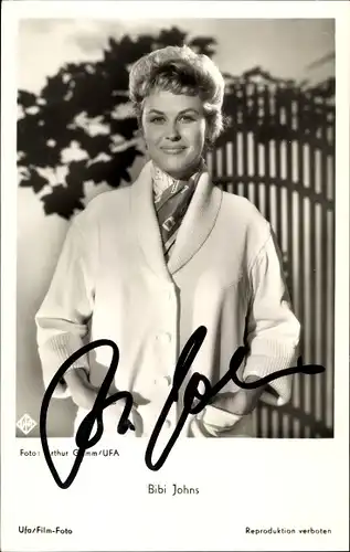 Ak Schauspielerin Bibi Johns, Portrait, Autogramm