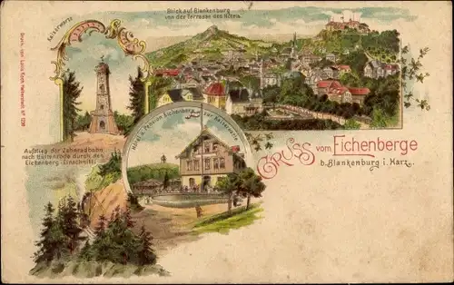 Litho Blankenburg am Harz, Eichenberge, Totale