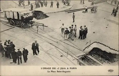 Ak Paris VIII., Sturm vom 15. Juni, Place Saint Augustin