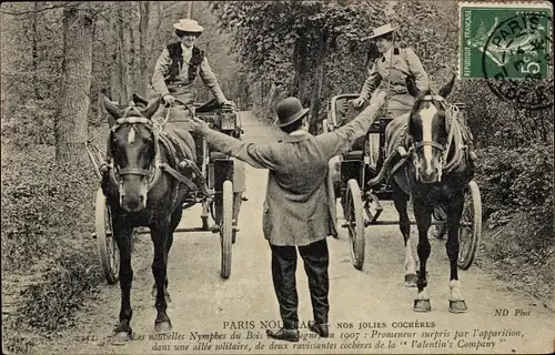 Ak Paris Nouveau, Les femmes cocher, Valentin's Company