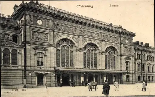 Ak Straßburg Straßburg Elsass Bas Rhin, Der Bahnhof