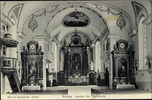 Ak Amsteg Silenen Kanton Uri, Inneres der Pfarrkirche