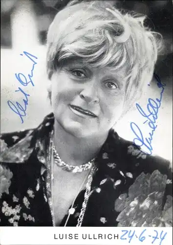Ak Schauspielerin Luise Ullrich, Portrait, Autogramm