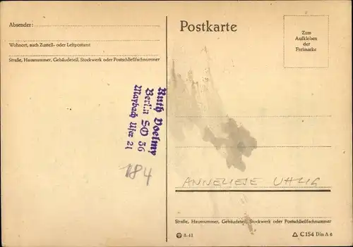 Ak Schauspielerin Anneliese Uhlig, Autogramm