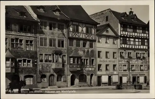 Ak Stein am Rhein Kanton Schaffhausen, Häuser am Marktplatz