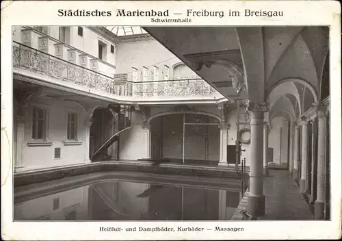 Ak Freiburg im Breisgau, Städtisches Marienbad, Schwimmhalle