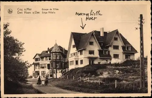 Ak De Haan Le Coq sur Mer Westflandern, Villengruppe