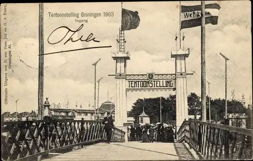 Ak Groningen Niederlande, Ausstellung 1903, Eingang