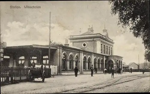 Ak Winschoten Groningen Niederlande, Bahnhof