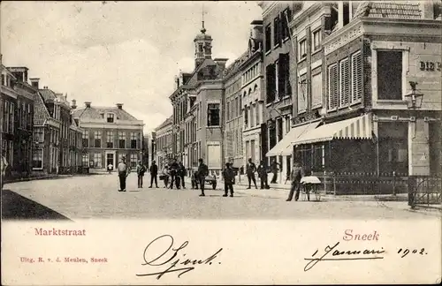 Ak Sneek Friesland Niederlande, Marktstraat