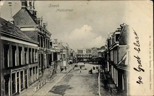 Ak Sneek Friesland Niederlande, Marktstraat