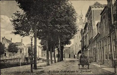 Ak Zierikzee Zeeland, Alter Hafen, Südseite