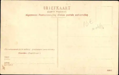 Ak Vlissingen Zeeland Niederlande, Hochwasser 12. März 1906, Straßenpartie, Ruderboot