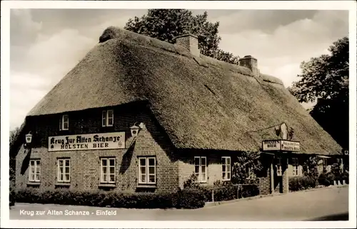 Ak Einfeld Neumünster in Holstein, Gasthaus Krug zur Alten Schanze, Einfelder See, Bundesstraße 4