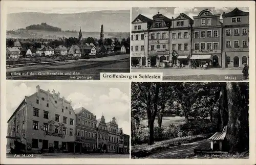 Ak Gryfów Śląski Greiffenberg Schlesien, Isergebirge, Markt, Hotel