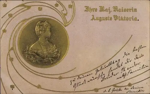 Präge Litho Kaiserin Auguste Viktoria, Portrait