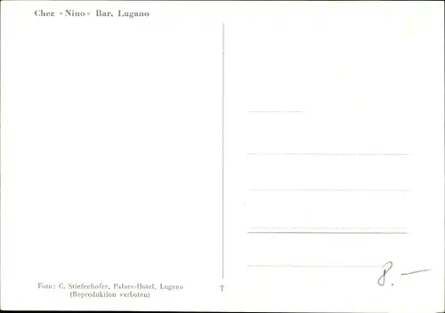 Ak Lugano Kanton Tessin Schweiz, Bar Chez Nino, Locanda Ticinese, Innenansicht