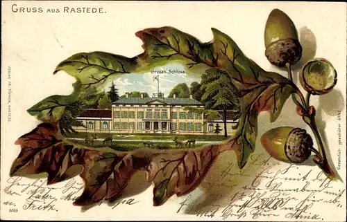 Eichenblatt Litho Rastede in Oldenburg, Großherzogliches Schloss