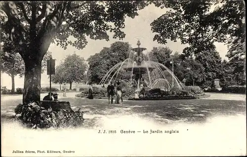 Ak Genève Genf Stadt, Le Jardin Anglais