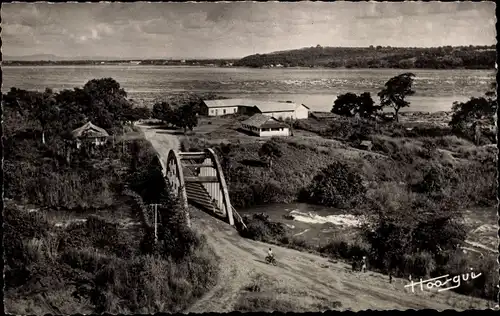 Ak Brazzaville Franz. Kongo, Brücke über den Djoué