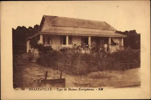 Ak Brazzaville Französisch Kongo, Typ eines europäischen Hauses