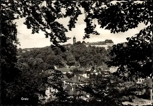 Ak Greiz im Vogtland, Panorama, Stadtansicht, Turm