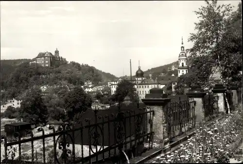 Ak Greiz im Vogtland, Teilortsansicht, Kirchturm, Schloss