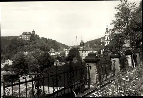 Ak Greiz im Vogtland, Teilortsansicht, Kirchturm, Schloss