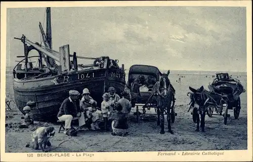 Ak Berck Plage Pas de Calais, Fischlieferung