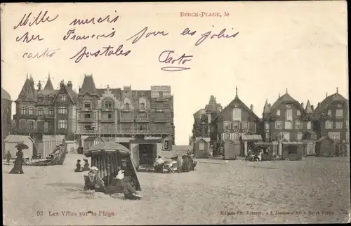 Ak Berck Plage Pas de Calais, Städte am Strand