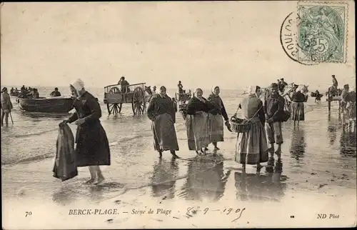 Ak Berck Plage Pas de Calais, Strandszene