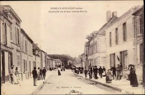 Ak Romilly sur Seine Aube, Ende der Rue Gornet-Boivin