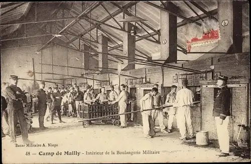 Ak Mailly le Camp Aube, Camp de Mailly, Innenraum der Militärbäckerei