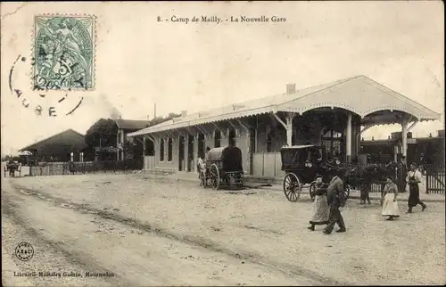 Ak Mailly le Camp Aube, Camp de Mailly, La Nouvelle Gare