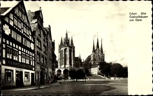 Ak Erfurt in Thüringen, Alte Giebelhäuser am Dom