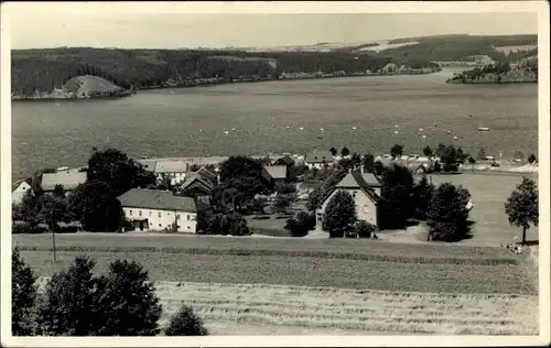 Ak Saalburg in Thüringen, Kloster, Blick auf den Stausee, Saaletalsperre