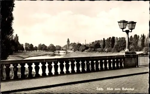 Ak Zeitz im Burgenlandkreis, Blick zum Bahnhof