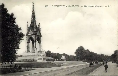 Ak Kensington London England, Albert Memorial, Kensington Gardens