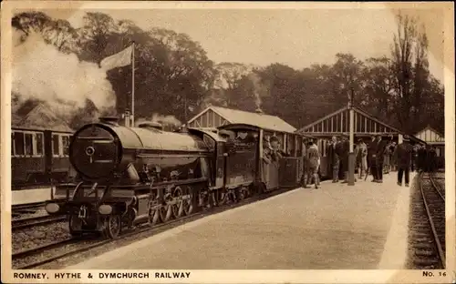 Ak New Romney Kent England, Hythe and Dymchurch Railway