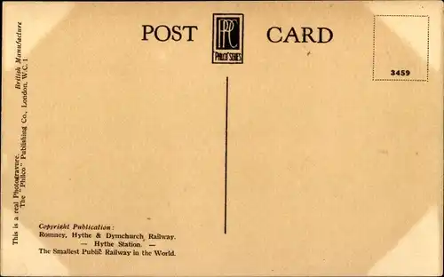 Ak New Romney Kent England, Hythe and Dymchurch Railway