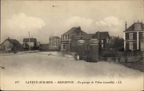 Ak Cayeux sur Mer Somme, Brighton, Villen im Sand