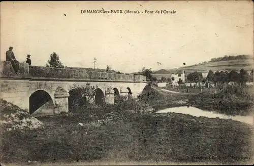 Ak Demange bei Meuse Waters, Pont de l&#39;Ornain