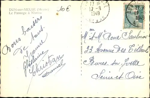 Ak Dun sur Meuse, die Passage nach Nivea